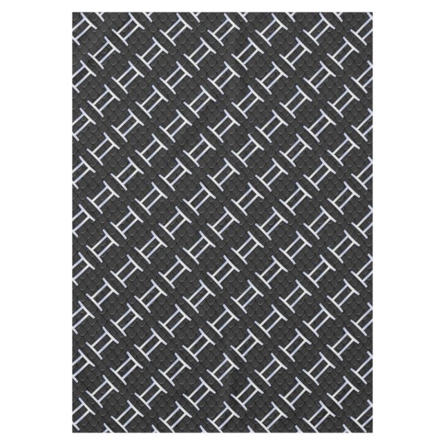 Silver Chrome like Gemini Zodiac Sign Tischdecke (Vorderseite)