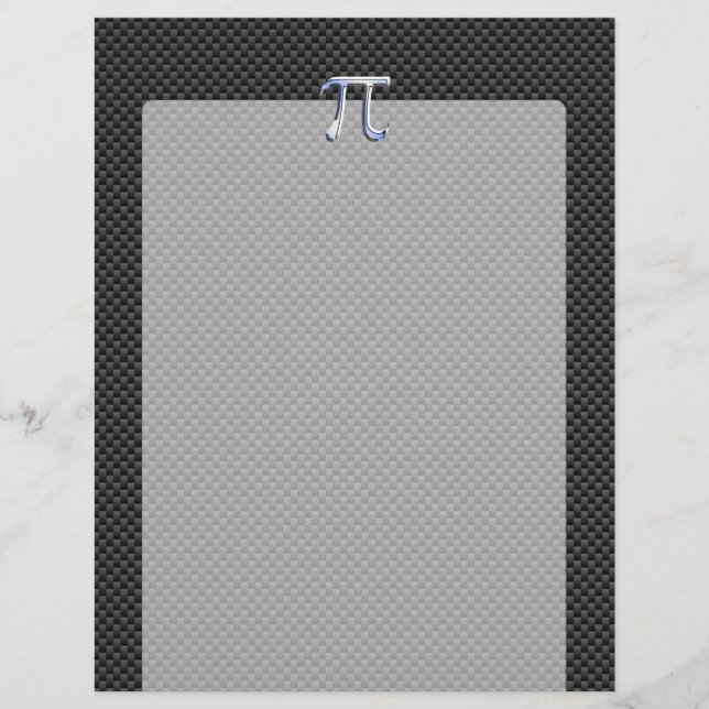 Silver Chrome like Pi Symbol auf Carbon Fibre Prin (Vorderseite)