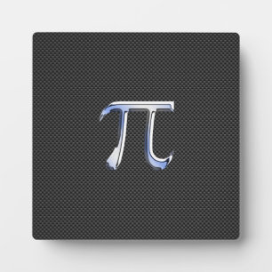 Silver Chrome like Pi Symbol auf Carbon Fibre Prin Fotoplatte