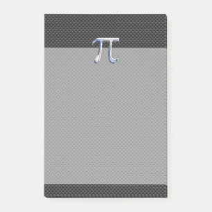 Silver Chrome like Pi Symbol auf Carbon Fibre Prin Post-it Klebezettel