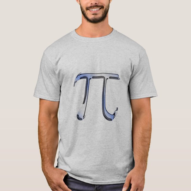Silver Chrome like Pi Symbol auf Carbon Fibre T-Shirt (Vorderseite)