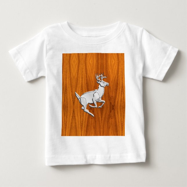Silver Chrome like Running Dee on Fine Teak Print Baby T-shirt (Vorderseite)