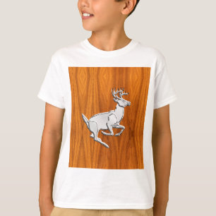 Silver Chrome like Running Dee on Fine Teak Print T-Shirt