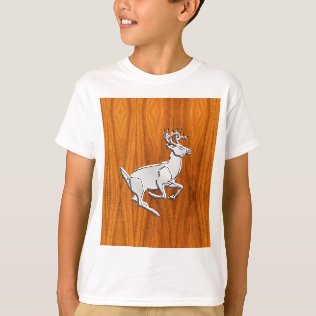 Silver Chrome like Running Dee on Fine Teak Print T-Shirt (Vorderseite)