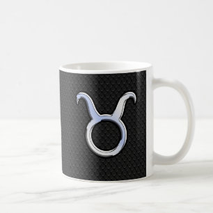 Silver Chrome like Taurus Zodiac Sign Decor Kaffeetasse