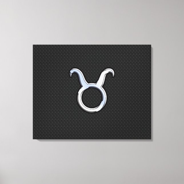Silver Chrome like Taurus Zodiac Sign Leinwanddruck (Vorderseite)