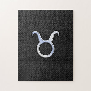 Silver Chrome like Taurus Zodiac Sign Puzzle
