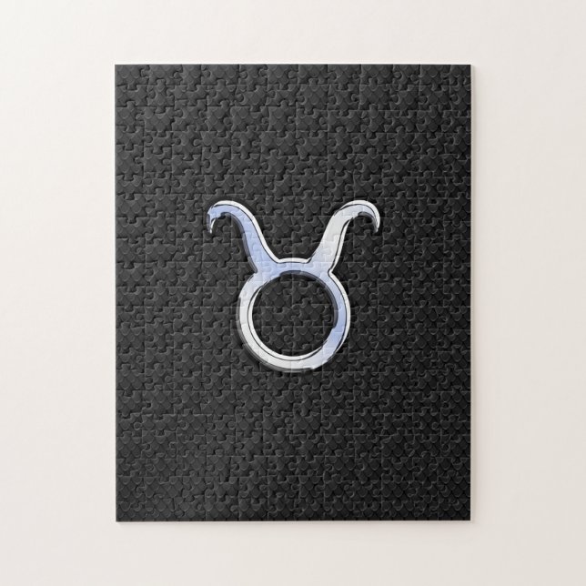 Silver Chrome like Taurus Zodiac Sign Puzzle (Vertikal)