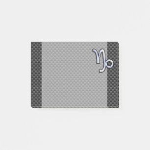 Silver Chrome wie Capricorn Symbol Carbon Fibre Post-it Klebezettel