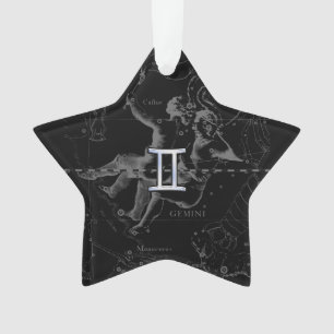 Silver Chrome wie Gemini Zodiac Sign auf Hevelius Ornament