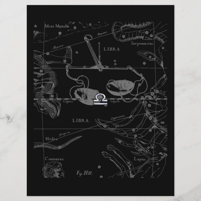 Silver Chrome wie Libra Zodiac Sign auf Hevelius (Vorderseite)