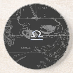 Silver Chrome wie Libra Zodiac Sign auf Hevelius Untersetzer