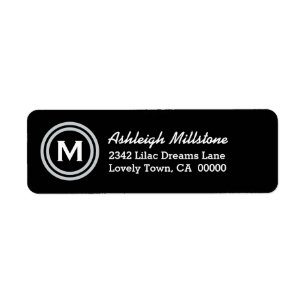 SILVER Circle Monogram M oder JEGLICHE INITIALE