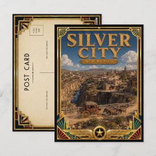 Silver City New Mexico Vintage Art Deco Golden Age Postkarte