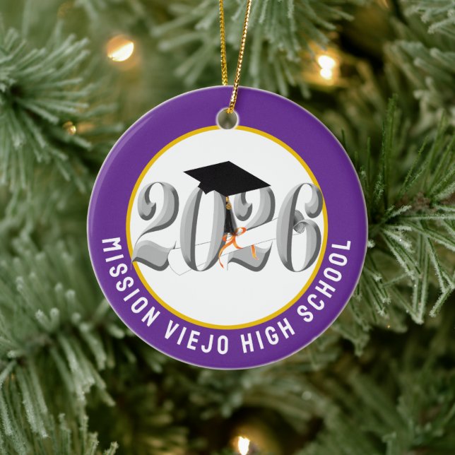 Silver Class 2026 Foto Abschluss Keramik Ornament (Baum)