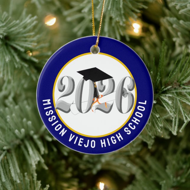 Silver Class 2026 Foto Abschluss Keramik Ornament (Baum)