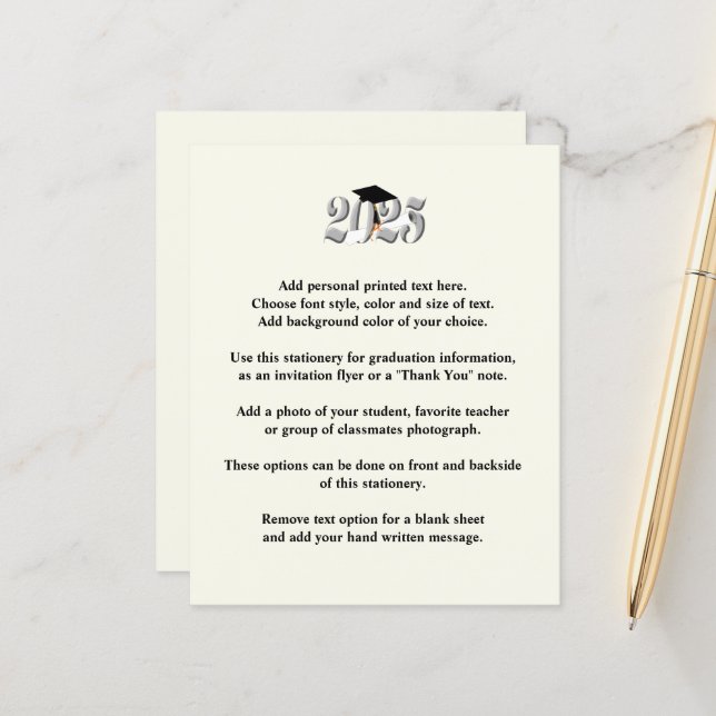 Silver Class of 2025 Abschluss Ankündigung (Vorderseite/Rückseite Beispiel)