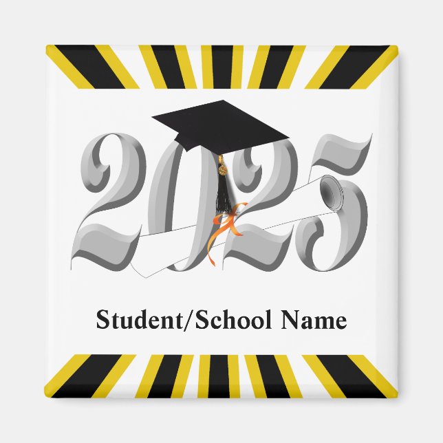 Silver Class of 2025 Abschluss Magnet (Vorne)