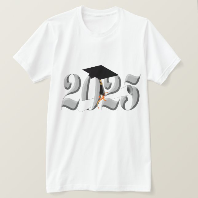 Silver Class of 2025 Abschluss T-Shirt (Design vorne)