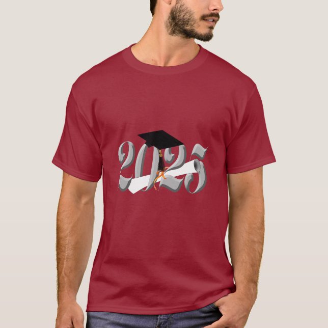 Silver Class of 2025 Abschluss T-Shirt (Vorderseite)