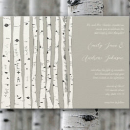 Silver Cloud Birch Tree Einladungen für Hochzeiten