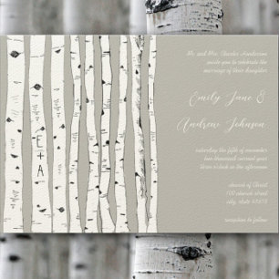 Silver Cloud Birch Tree Einladungen für Hochzeiten