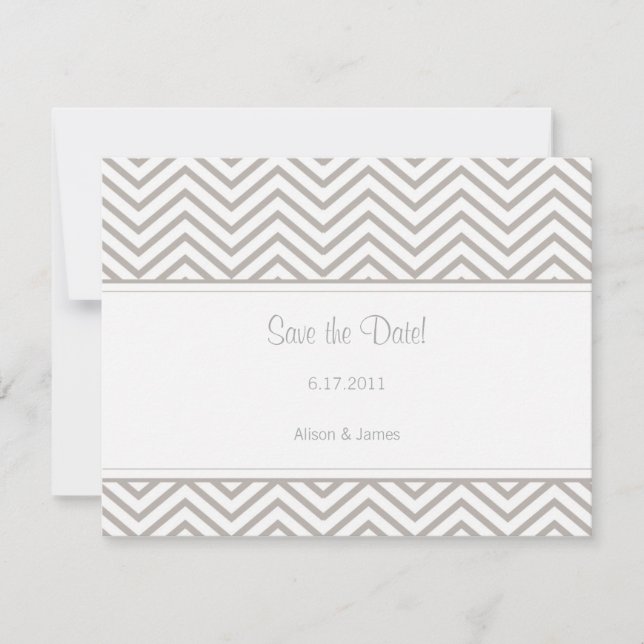 Silver Cloud Zickzack Save the Date Annouement (Vorderseite)