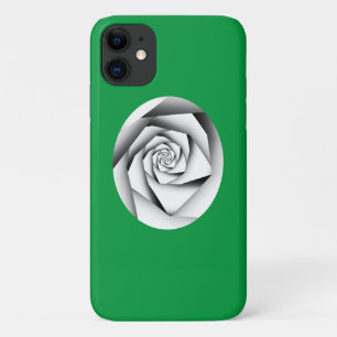 Silver Color Geometric Style Rose auf Kelly Green Case-Mate iPhone Hülle