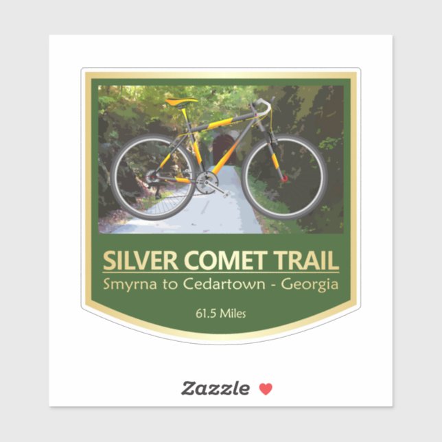 Silver Comet Trail (bike2) Aufkleber (Blatt)