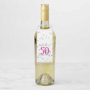 Silver Confetti 50 und fabulous Geburtstag Flaschenanhänger