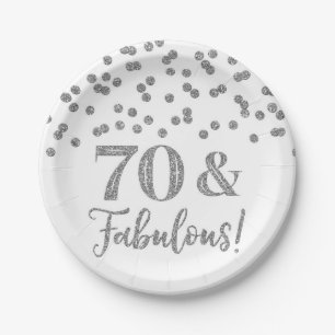 Silver Confetti 70 und fabulous Pappteller