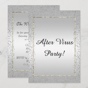 Silver Confetti "After Virus Party" Einladung