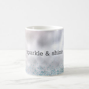 Silver Confetti Aqua Pink Glitzer Sparkle Meerjung Kaffeetasse