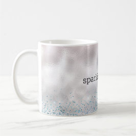 Silver Confetti Aqua Pink Glitzer Sparkle Meerjung Kaffeetasse