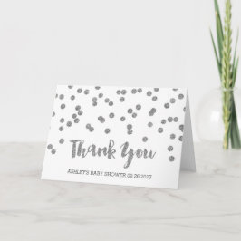 Silver Confetti Baby Dusche Vielen Dank Dankeskarte