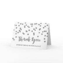 Silver Confetti Brautparty Vielen Dank