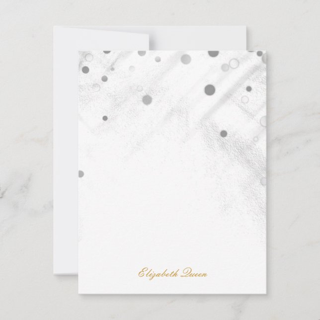 Silver Confetti Glitzer Dots Einladungs-Stationery Einladung (Vorderseite)