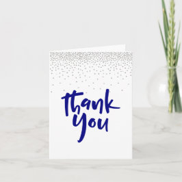 Silver Confetti/Navy 2 Typografy Modern Vielen Dan Dankeskarte