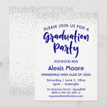 Silver Confetti & Navy Typografy Grad Party, 2