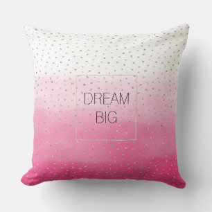 Silver Confetti Pink Ombre Wassercolor Kissen