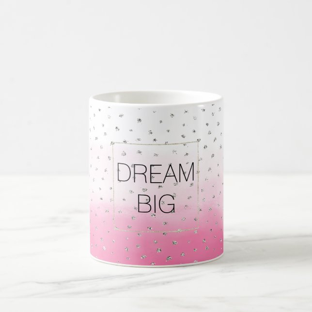 Silver Confetti Pink Ombre Wassercolor Tasse (Mittel)