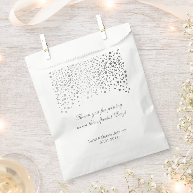 Silver Confetti Wedding Geschenktütchen (Ausgeschnitten)