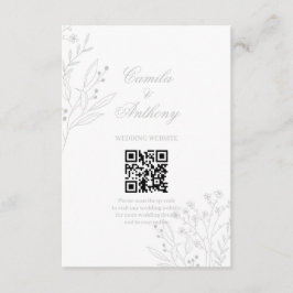 Silver Corner Floral Boho Wedding Begleitkarte