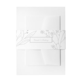 Silver Corner Floral Boho Wedding Einladungsbanderole