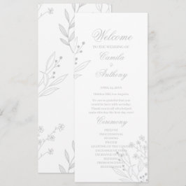 Silver Corner Floral Boho Wedding Programm