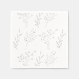 Silver Corner Floral Boho Wedding Serviette