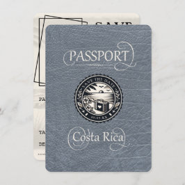 Silver Costa Rica Passport Save The Date