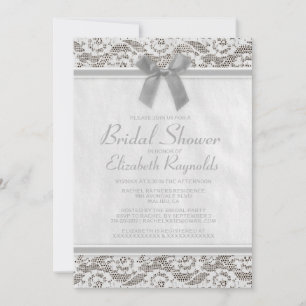 Silver Country Lace Bridal Dusche Einladungen