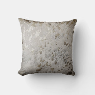 Silver Cowhide Print Metallic Throw Kissen