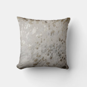 Silver Cowhide Print Metallic Throw Kissen